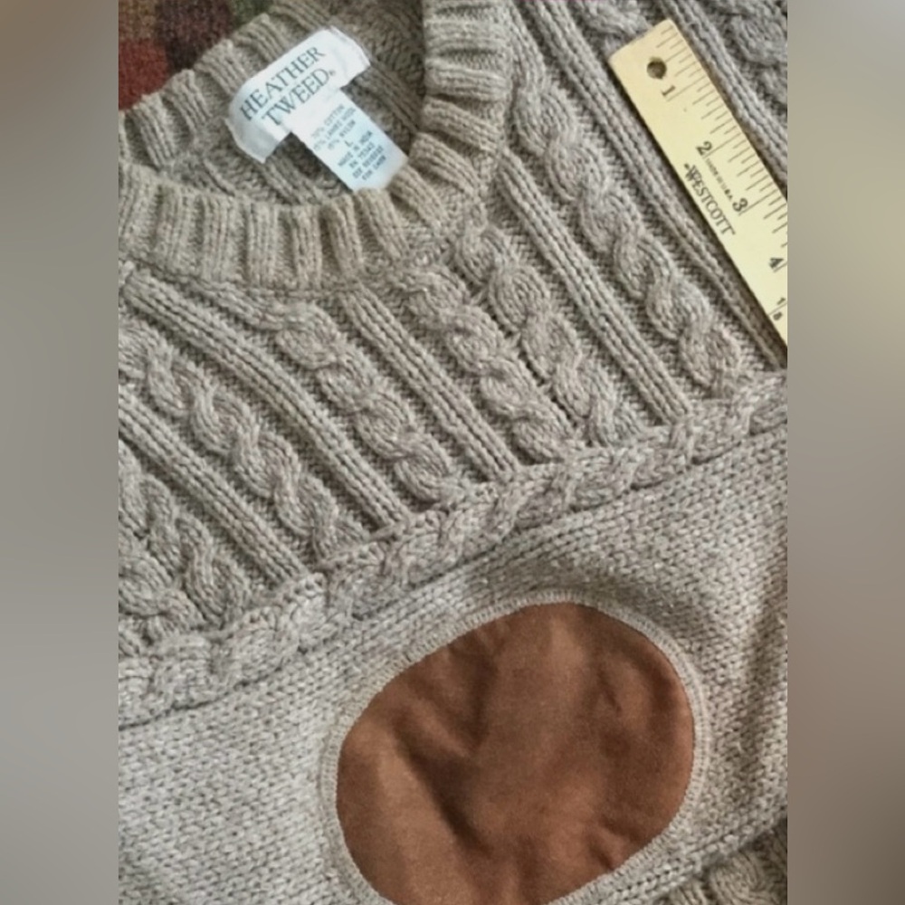 🌲 CHUNKY FISHERMAN Handsome Sweater Elbow Patches  Unisex CABLE